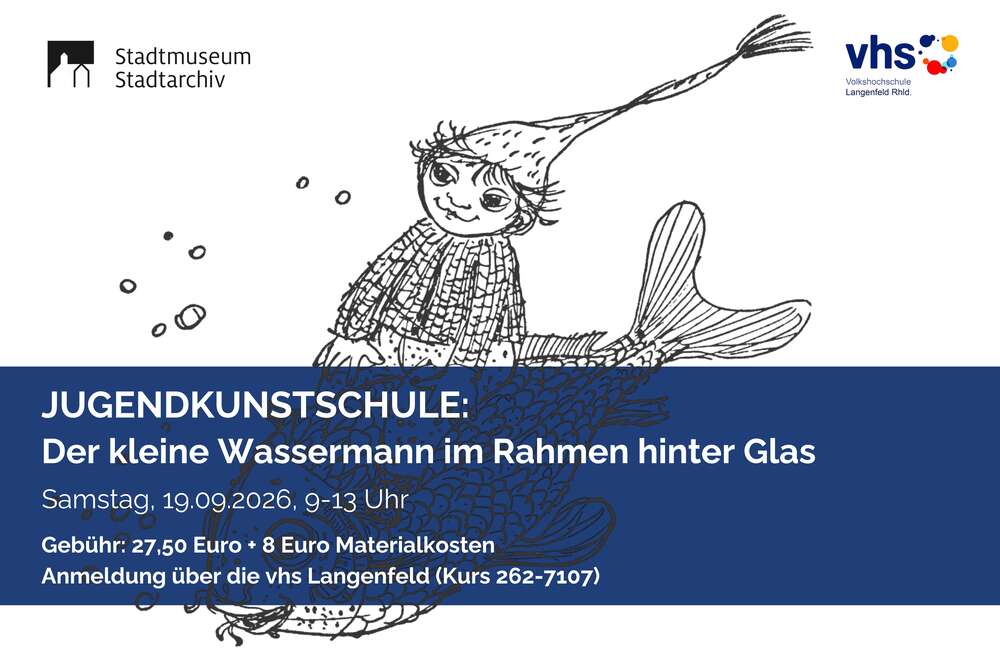 2026-09-19 Jugendkunstschule Der kleine Wassermann im Rahmen hinter Glas vhs
