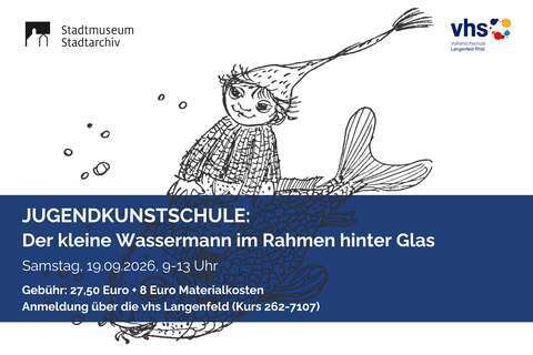 2026-09-19 Jugendkunstschule Der kleine Wassermann im Rahmen hinter Glas vhs